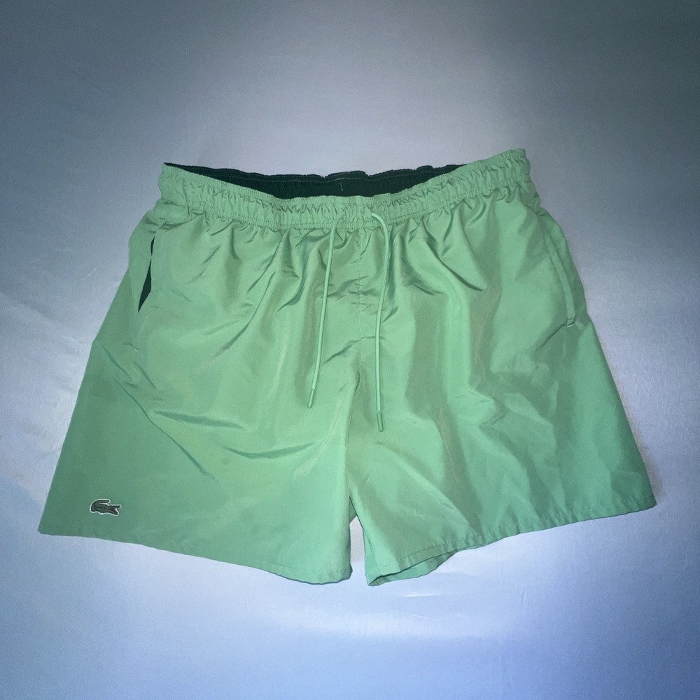 Lacoste Swim Trunks Short Men's X-Large Green Cocodile Logo EUC